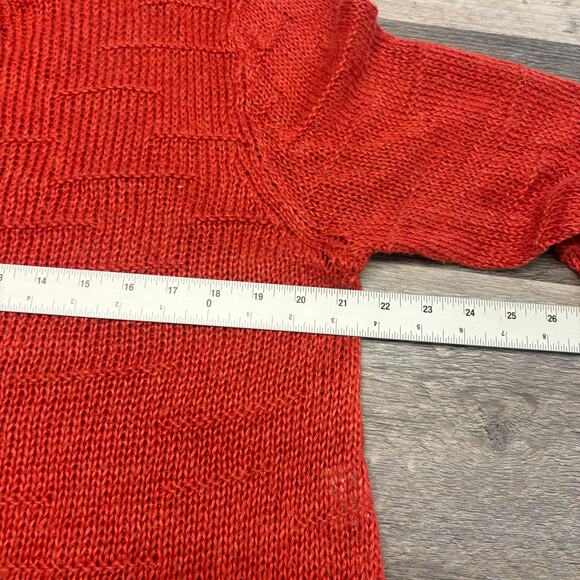 Eileen Fisher Deep Orange Hemp/Linen Crew Neck Tunic Sweater - Picture 7 of 10